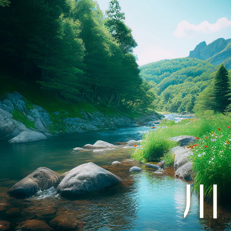 川のAI画像素材