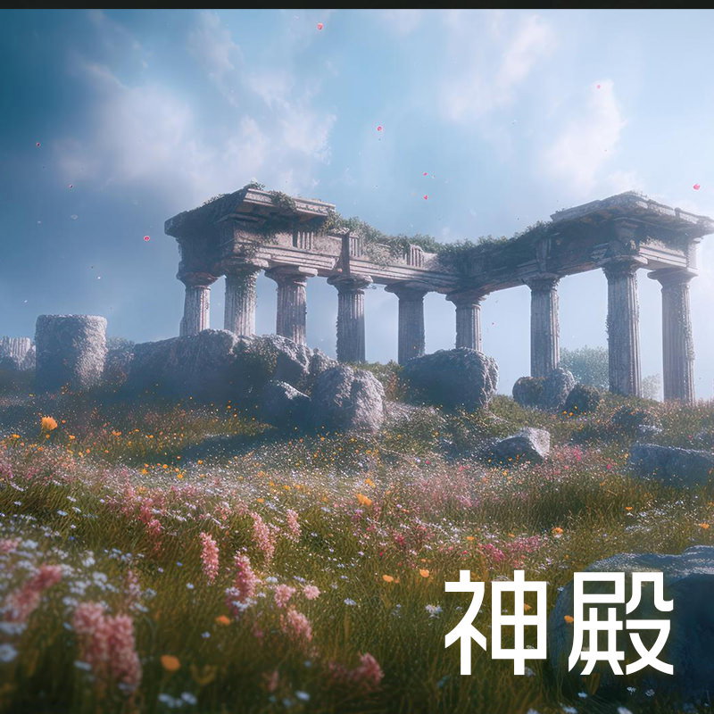 神殿のAI画像素材