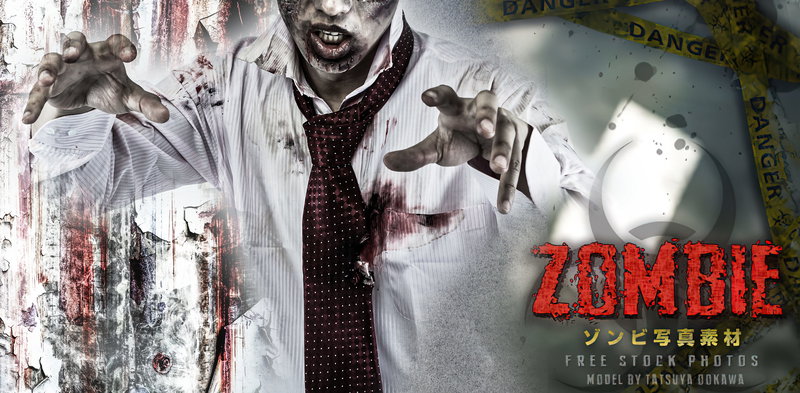 ゾンビメイクを施したイケゾンの写真素材