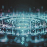 光の柱が立ち上がる魔法陣エフェクトの写真