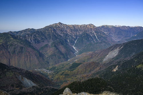 焼岳登山道から見る笠ヶ岳と北アルプスの全景