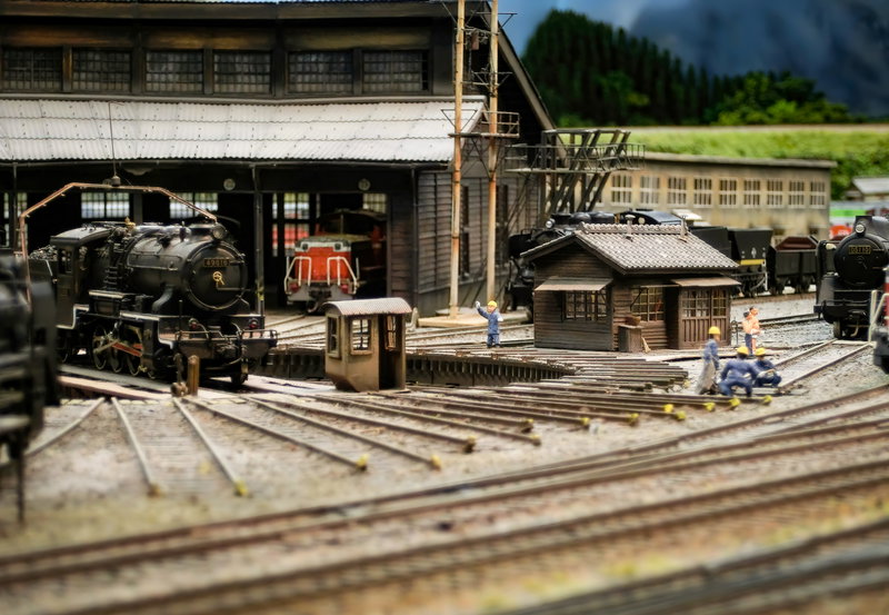 旧直方機関区の扇形庫のジオラマの写真