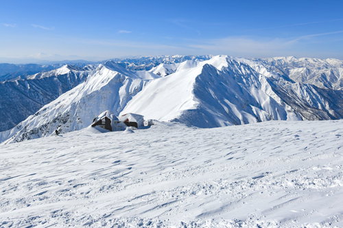 雪の谷川岳主脈の景色