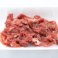白いトレーに盛られた和牛細切れ肉の生鮮食品の写真