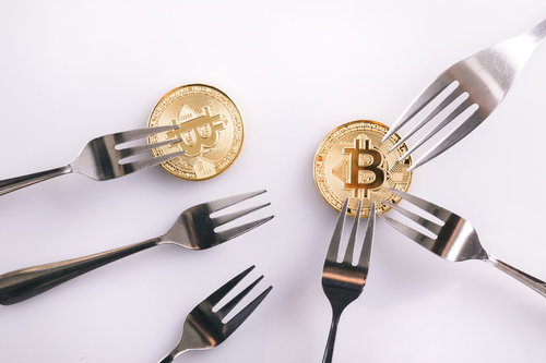 ハードフォークでビットコイン分裂、複数のフォークに刺さったコイン