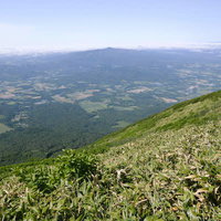 真狩コースから眺める日本百名山の尻別岳、ルスツ方面の写真