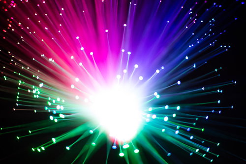 花開く光 - カラフルなファイバーライトの放射光