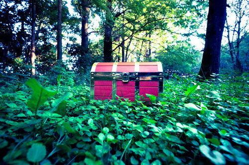 カラフルな画鋲5本の横並び接写