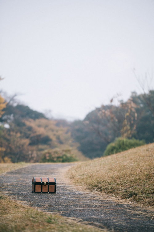 道の真中に置かれた宝箱（明らかに罠）