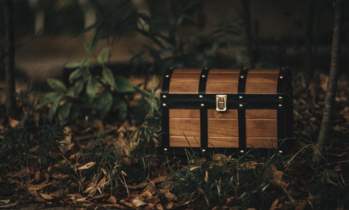 森を探索していたら宝箱を見つけた！