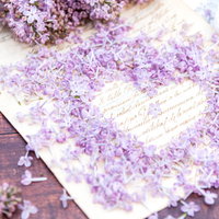 便箋の上に作られたハート型のライラックの花の写真