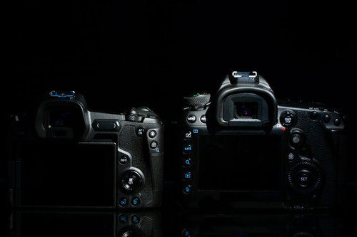 CANON EOS Rと5D MarkⅣの背面比較
