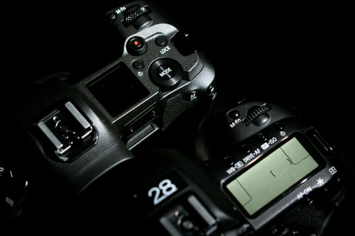 CANON EOS Rと5D MarkⅣの上面比較