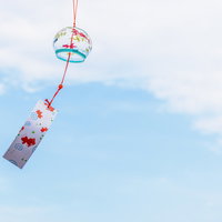 日本の夏の風物詩こと風鈴（ふうりん）ガラス細工の写真