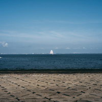 東京湾を臨む海ほたる西展望デッキからの景観の写真