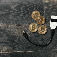 ビットコインと暗号資産を管理するハードウェアウォレットの写真