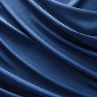 青いサテン布のしなやかなドレープと光沢感のテクスチャーの写真