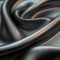 光沢を放つ黒いサテン生地の曲線美と深い質感の写真