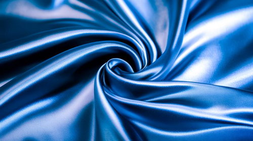 青いサテン生地の螺旋模様