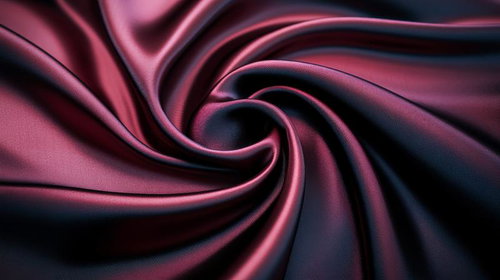 光沢感あふれる紫色のサテン生地のドレープ