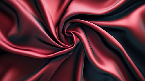渦巻く深紅色のサテン生地