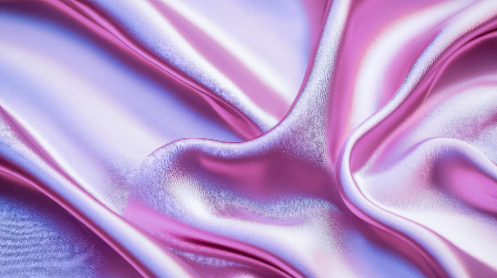 ピンク紫のサテン生地が波打つドレープのテクスチャー