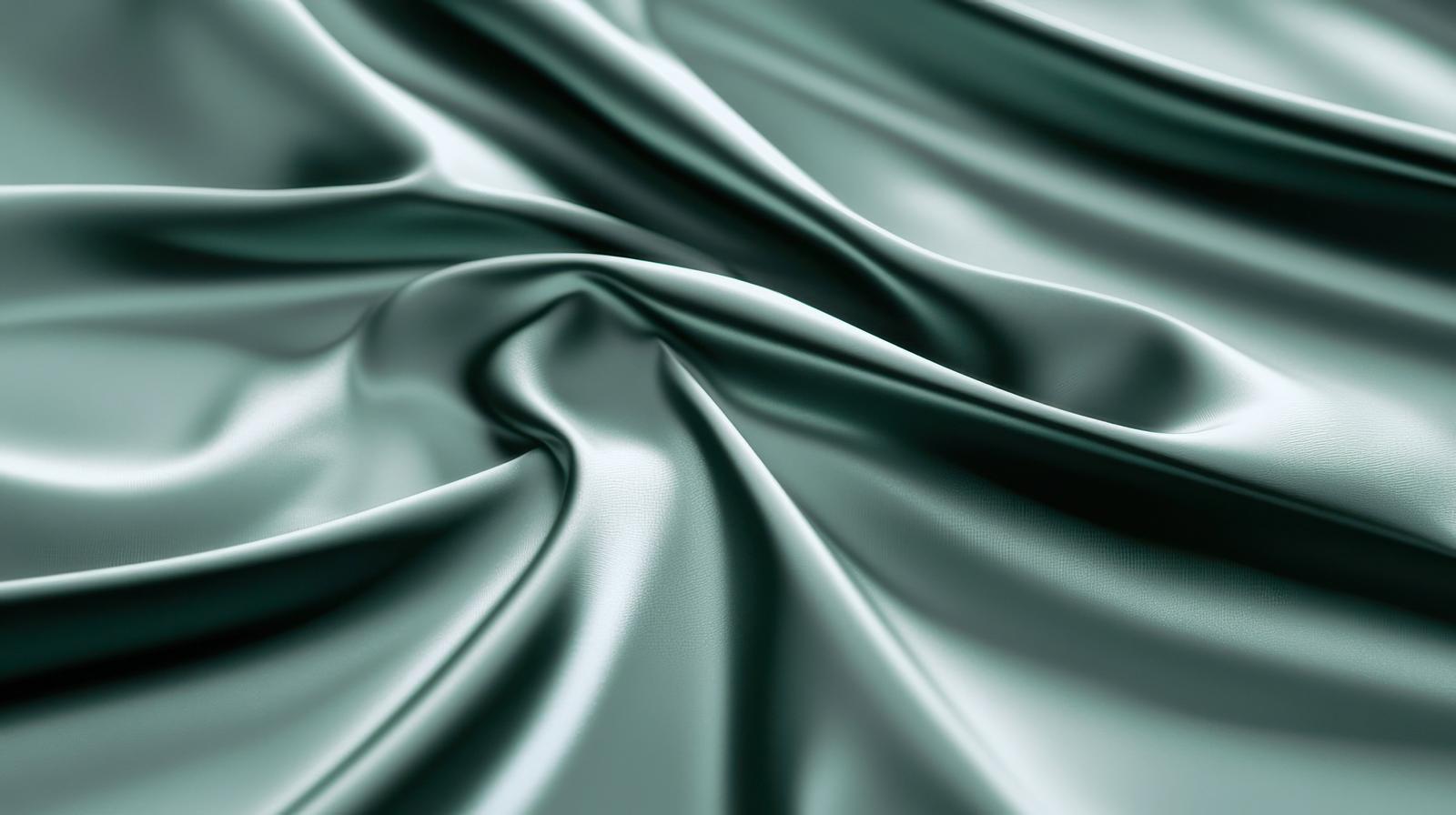 光を受けて輝くメタリック調のサテン生地のドレープテクスチャー