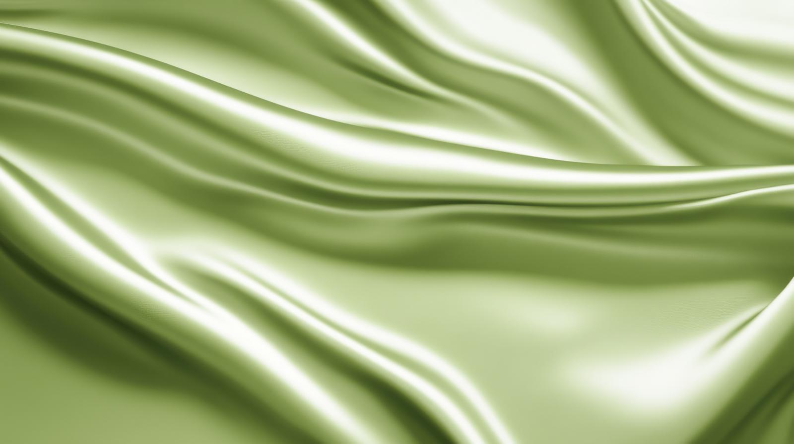 淡いグリーンのサテン生地ドレープ