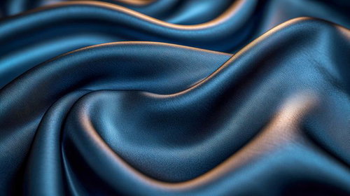 滑らかに波打つブルーサテンの光沢