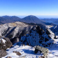 日光白根山から見る日光連山の雪景色の写真