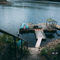 愛知県の羽生ダム湖（三河湖）の写真