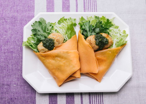 里芋の甘みとねっとり感「ジェノベーゼのベジクレープ 」