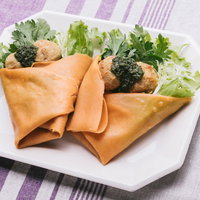 食物繊維たっぷり！「ジェノベーゼのベジクレープ 」の写真
