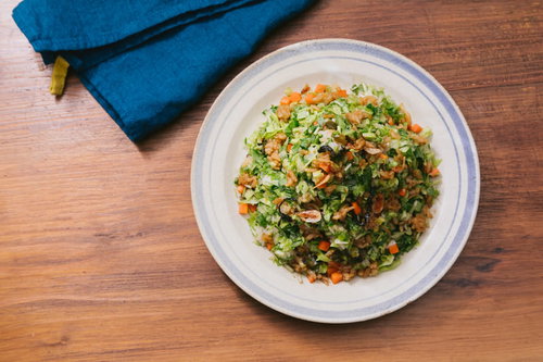 シャッキシャキの野菜と高菜のうま味！「大盛りダイエット高菜チャーハン」