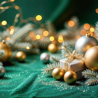 クリスマスの装飾とギフトボックスのAI画像