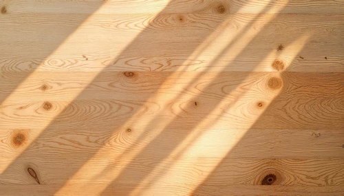 日差しが差し込む明るい木目の板