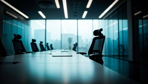 誰もいない会議室の不気味な静けさ