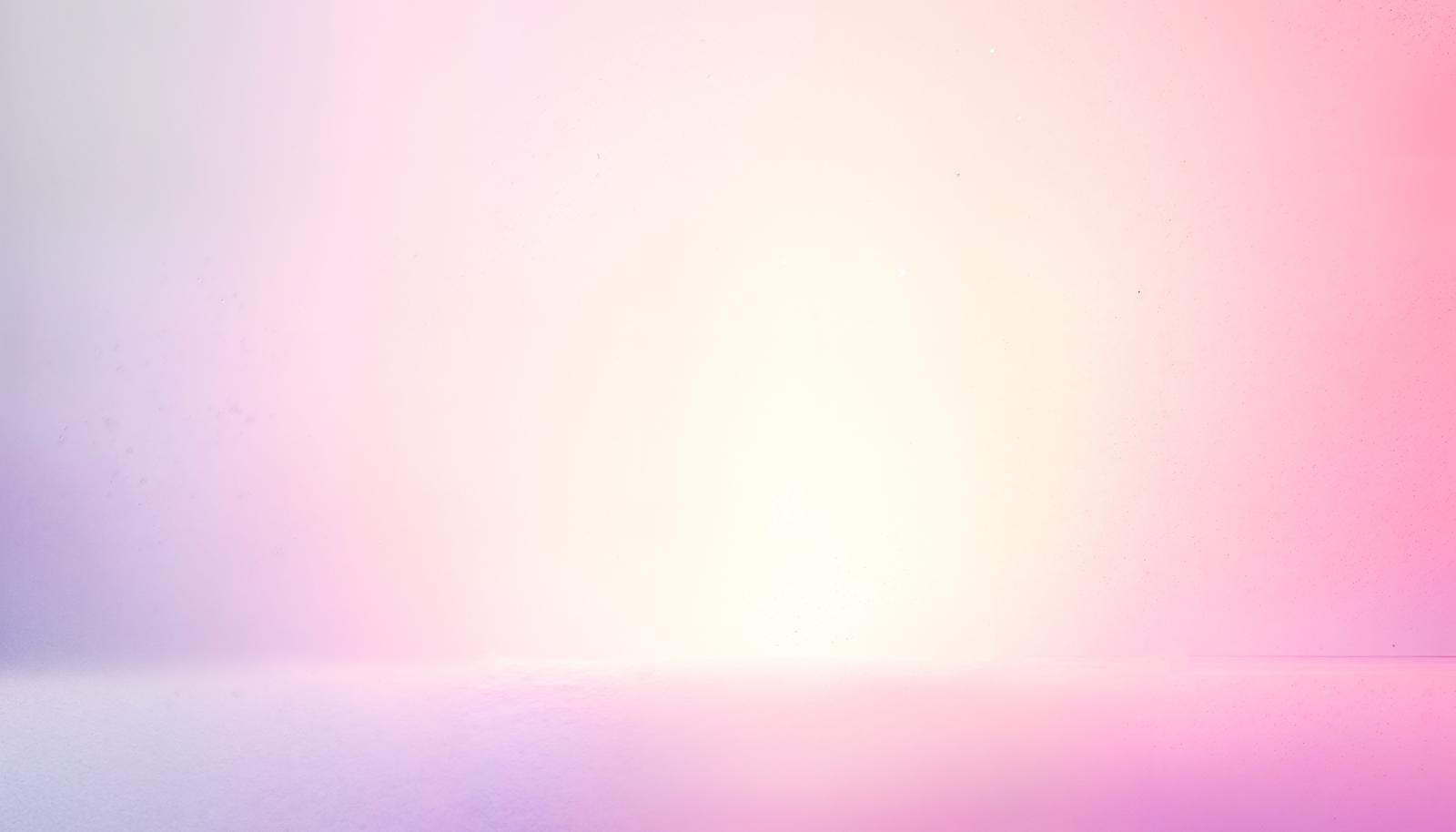 Soft gradient background with white light in the center transitioning to pink and light purple on both sides
