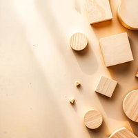 自然光と木製積み木のブロックの写真