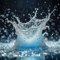 王冠型に弾ける水しぶきとスプラッシュの写真