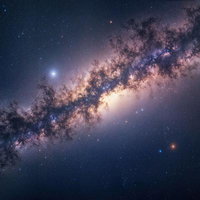 宇宙に広がる天の川と満天の星のAI画像