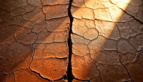 Cracked Dry Earth with Diagonal Light — Free Texture Image