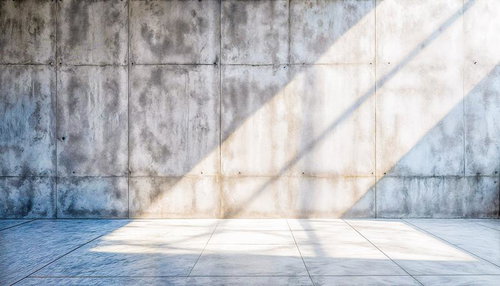 日差しが差し込むコンクリートの壁と床