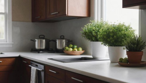 自然光が差し込むナチュラルなキッチン