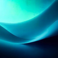 青緑のグラデーションが流れる抽象的な波の写真