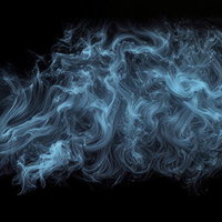 浮遊する煙の流れの写真