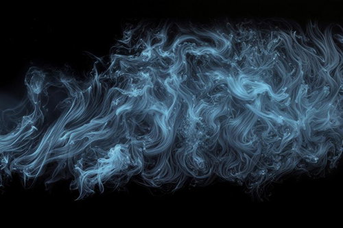 浮遊する煙の流れ