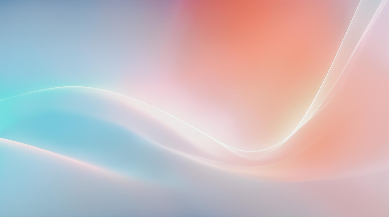 パステルピンクとブルーのグラデーションで描かれた流れるような波形