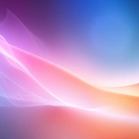 パステル調のウェーブグラデーション空間と光の曲線の写真