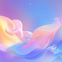 なめらかに溶け合うパステルカラーの抽象的流体アートの写真